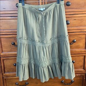 Banana Republic gauze tiered midi peasant skirt